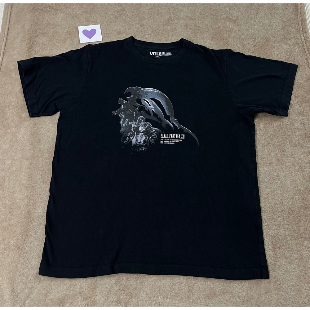 Uniqlo‎ UT Final Fantasy 35th Anniversary Graphic T Shirt Black Size L Black